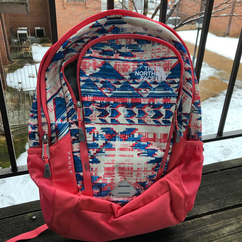 North Face Pink And Blue North Face Backpack